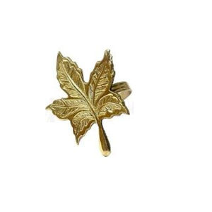 Gens attrayants feuille conception rond de serviette rond de serviette en métal porte-serviettes en tissu sur le thème de noël pour les Offre Spéciale - Product Image 3