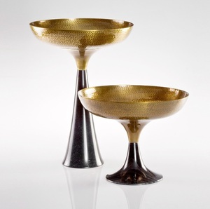 Premium Quality Metal Pedestal Bowl Tall Decorative Centerpiece with Marble Base Home Dining and Wedding Serving <b>Dinnerware</b> Bowl - Product Image 4