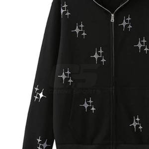 Sweat à capuche bling personnalisé en vrac avec logos de lettres en strass Vente en gros Sweat à capuche en cristal personnalisé Fabriqué au Pakistan - Product Image 6