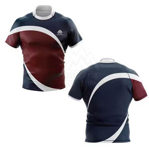 Concevez Votre Propre Logo Demi Manches Rugby Jersey Vente Chaude Confortable Unisexe Rugby Jersey - Product Image 6