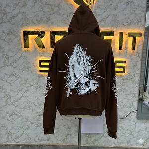 Sudadera con Capucha y Cremallera de Diseño Único a Precio Competitivo, Chaqueta con Cremallera y Pedrería, Lavado Ácido, Sudadera de Forro Polar para Hombre, Estilo Urbano - Product Image 5