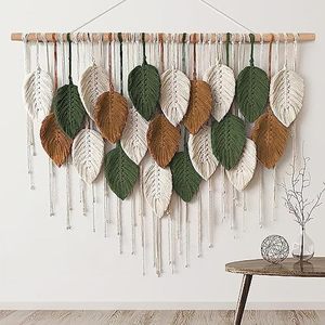 Belle tenture murale en macramé en rotin avec design géométrique pour une décoration de Noël confortable et artistique inspirée de Boho - Product Image 5