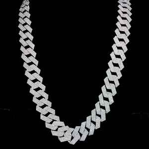 20mm Round Cut VVS Moissanite Diamond Cuban Link Chain Iced Out Wedding Jewelry Gift for Men 925 Sterling Silver - Product Image 4