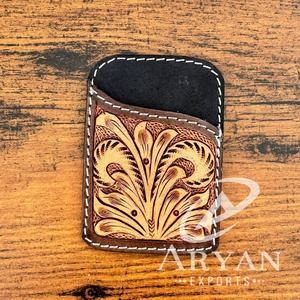 Nouveau porte-cartes en cuir usiné personnalisé de haute qualité minimaliste en cuir véritable petit portefeuille en peau de vache porte-cartes de poche de luxe - Product Image 1