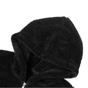 Sudadera con capucha forrada de piel sintética de Sherpa pesada para hombre de lana gruesa con logotipo personalizado cálido de invierno de muy alta calidad - Product Image 3