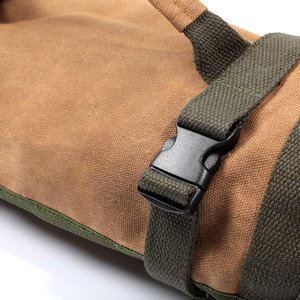 Rollo de Herramientas de Lona Encerada Resistente al Agua, Portátil, con 6 Bolsillos con Cremallera, Organizador Resistente con Cierre de Hebilla Ajustable, Venta al Por Mayor OEM/ODM - Product Image 6