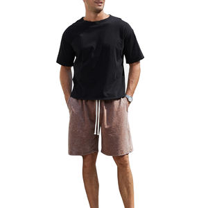 Wholesale <b>Men's</b> Acid Wash Sport Running <b>Shorts</b> Cotton with Solid <b>Pattern</b> and Custom Logo Pocket Casual Workout <b>Shorts</b> for Sale - Product Image 2