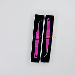 Pestañas GETUP BROSONS IMPEX de Acero Inoxidable con Recubrimiento en Polvo de Color Rosa Intenso, Punta de Fibra, Diseño de Corazón Recortado, Doradas y Antiestáticas - Product Image 3