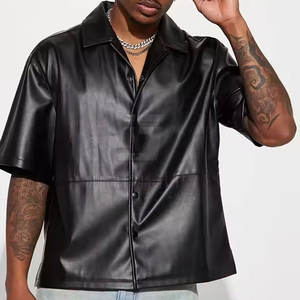 Chemise en cuir pour homme, douce, de haute qualité, élégante, pour les sorties décontractées et le travail au bureau, chemise en cuir - Product Image 2