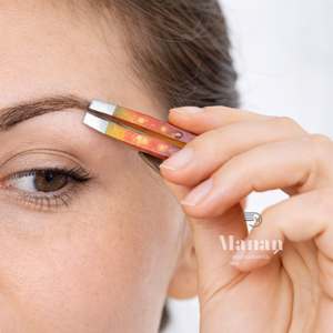 Pince à épiler professionnelle de qualité supérieure en acier inoxydable à pointe inclinée, couleur dégradée, outil de beauté pour l'épilation de précision - Product Image 3