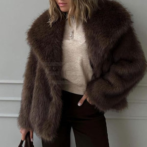 Manteaux en fausse fourrure de luxe, chauds pour l'hiver, à manches longues, en peluche, élégants, épais, doux, décontractés, vêtements d'extérieur tendance - Product Image 4
