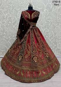 Bridal Lehenga Choli Embroidered in <b>Sequins</b> and Zari work - Product Image 2