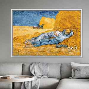 Lienzo impreso: obra de arte de la pareja durmiente de Van Gogh, decoración elegante para el hogar, lienzo enmarcado en blanco - Product Image 1