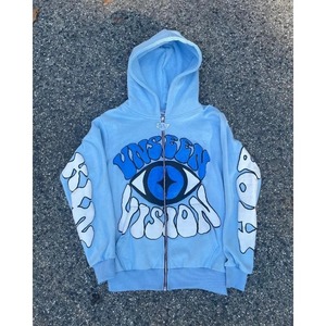 Sweat à capuche rétro américain avec impression de motif personnalisé, sweat à capuche pour homme, sweat à capuche oversize, sweat à capuche décontracté à fermeture éclair, streetwear - Product Image 5