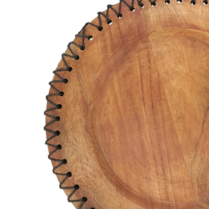 Cargador de cena de madera maciza de lujo de alta calidad con cuencos de forma redonda personalizados Material de PC Excelente para bodas Precios bajos - Product Image 4