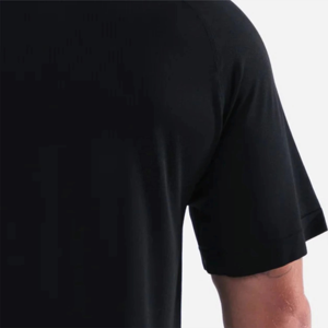 T-shirt à manches courtes pour homme, noir, coupe classique, col rond, tissu jersey à séchage rapide, vêtement décontracté - Product Image 5
