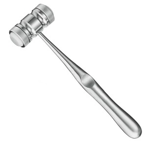 Martillo de Hueso con Discos de Plástico Intercambiables Manuales de 17 cm, 26 mm, 320 g, Acero Inoxidable AISI 304 de Alta Calidad para Cirugía Dental - Product Image 1