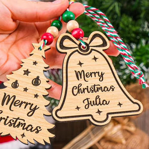 Charms de flocon de neige de Noël pour la fête de Noël Laser gravure pendentif décoration en gros - Product Image 1