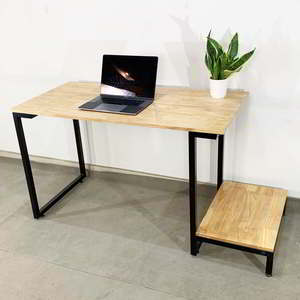 Adjustable Home <b>Office</b> <b>Computer</b> Desk with Wooden Top and Metal Legs - Product Image 6