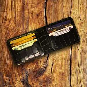 Portefeuille Homme en Cuir Véritable Motif Alligator, Fermeture Pliante Complète, Durable, Fin et Élégant - Product Image 5