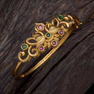 Kada 142106, Artículo de Colección Cultural Antiguo, Joyería Elegante para Mujer con Diseño Floral, Baño de Oro y Piedras Sintéticas Rubí-Verde - Product Image 1