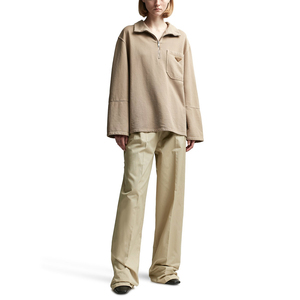 OEM Sweatshirts brodés avec logo personnalisé lourd avec fermeture à glissière avant et col long Blanches d'hiver unisexe pour les femmes - Product Image 5