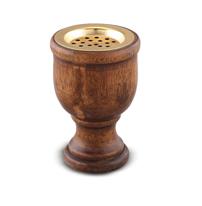 Brûleur de Bakhoor en bois de santal, écologique, porte-encens traditionnel arabe avec détails en laiton pour Bakhoor et rituels aromatiques - Product Image 2