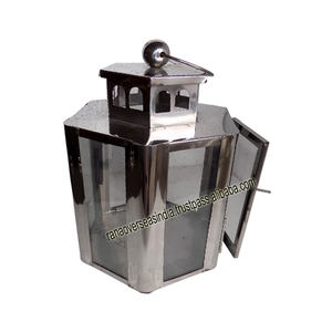 Lanternes hexagonales personnalisées de bougie d'acier inoxydable de nouveauté avec le verre pour la décoration d'anniversaire de Noël Diwali - Product Image 3