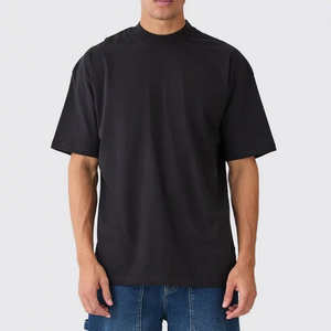 เสื้อยืดคุณภาพสูง พิมพ์โลโก้ตามสั่ง ผ้าคอตตอนหนานุ่ม ทรงโอเวอร์ไซส์ ไหล่ตก เสื้อยืดผู้ชาย - Product Image 2