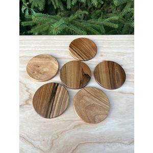 Produit super vendu en bois naturel rond pour servir du thé sous-verre décoration de table maison bureau cuisine utilisation boissons jus collations - Product Image 6