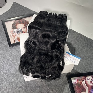 Offres groupées chaudes Machine à vagues naturelles trame Jet noir couleur 100% Extensions de cheveux humains pas d'enchevêtrement pas de perte de gros - Product Image 5