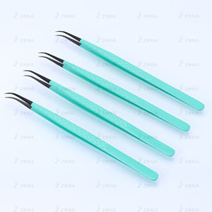 Pinzas de extensión de pestañas de etiqueta privada, pinzas japonesas de acero inoxidable para cejas, pinzas de extensión de pestañas con punta de fibra - Product Image 2