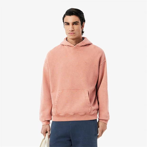 Sudadera con capucha unisex con logotipo personalizado Sudadera con capucha informal de color liso para hombre sin cremallera Sudadera con capucha de lana de gran tamaño con bolsillos delanteros - Product Image 6