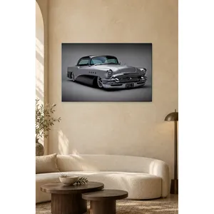 Impression sur toile de voiture américaine classique Fida Gray - Product Image 5