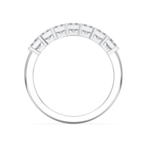 Juego de puntas de diamante con forma de Esmeralda cultivada en laboratorio de calidad FG/VS de 1,50 quilates, banda de boda de media eternidad hecha en platino para mujer - Product Image 5