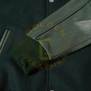 Mangas de lana ligeras de corte regular, 2 bolsillos laterales, detalles de lana, cierre de cremallera, ribetes acanalados, logotipo bordado, impermeable para invierno - Product Image 2