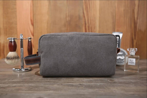 Classic Leather Canvas Toiletry <b>Bag</b> <b>Men</b> Travel <b>Wash</b> Grooming Cosmetic Shaving Organizer Dopp Kit TDB-0168 - Product Image 4