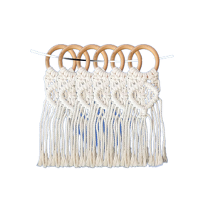 Ensemble de 6 ronds de serviette en macramé de couleurs multiples Boho porte-serviettes en coton tricoté à la main pour mariage et maison - Product Image 2
