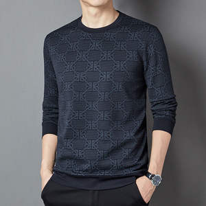 Pull-over décontracté à la mode pour hommes Pull à manches longues avec col imprimé pour le printemps et l'automne Usage quotidien Respirant Taille large devant - Product Image 6