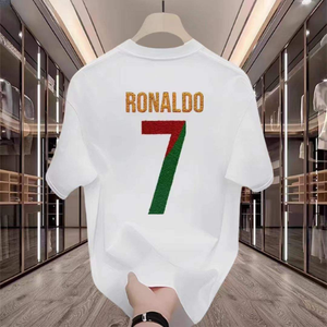 Men's Summer Round Neck Oversize <b>T</b>-<b>Shirt</b> Designer Ronaldo 7 <b>CR7</b> Embroidery Premium Cotton <b>T</b>-<b>shirt</b> Wholesale - Product Image 1