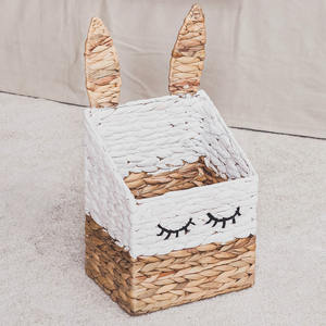 Panier de rangement pour enfants au design mignon, en forme d'animal, organisateur de jouets, paniers en jacinthe d'eau à bas prix - Product Image 2