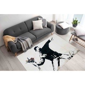 Banksy Flower Molotov <b>Rug</b>: 3D Printed Street Art <b>Rug</b>,Nonwoven Soft <b>Rug</b> - Product Image 3
