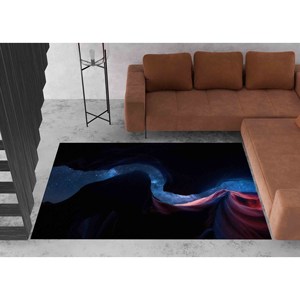 Starry Sky <b>Rug</b>: Colorful Landscape Print, Non-Slip Thin <b>Rug</b>,<b>Chenille</b> <b>Rug</b> - Product Image 3