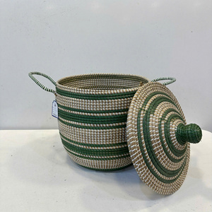 Panier rond en jonc de mer de luxe avec ficelle en PP, écologique, multi-usage, fabrication de précision, Vietnam - Product Image 4