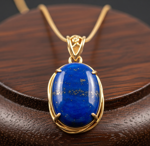 Vente chaude 925 Sterling Silver Dainty Chain avec Bohème Lapis Lazuli Pendentif 18K Or Guérison Cristal Mode Dainty Charms - Product Image 5