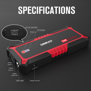 GOOLOO GP3000 Démarreur de Voiture/Camion 4-en-1 3000A 12V Puissant Chargeur de Batterie au Lithium Lampe LED Gonfleur de Pneus Pompe à Air - Product Image 5