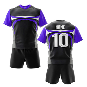 Factory Manufacturer Customized Breathable Rugby Uniforms Quick Dry Anti-UV 100% Polyester Latest Design for Unisex Adults - Product Image 3