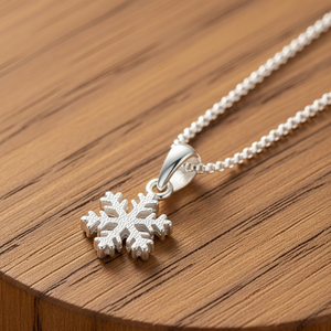 Collier pour homme en argent sterling 925 sur mesure Pendentif flocon de neige en vermeil Chaîne en plaqué rhodium Cadeau de grande qualité pour les fêtes - Product Image 5