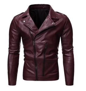 Chaquetas de cuero de moda de invierno de nuevo estilo para hombres, ropa de calle para ciclistas, bolsillos, ropa con cremallera, chaquetas de cuero de piel de oveja 100%, venta al por mayor - Product Image 3
