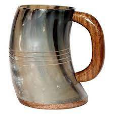 Jarra de cerveza medieval auténtica, taza de cuerno vikingo hecha a mano natural con acabado pulido espejo, producto de la mejor calidad - Product Image 3